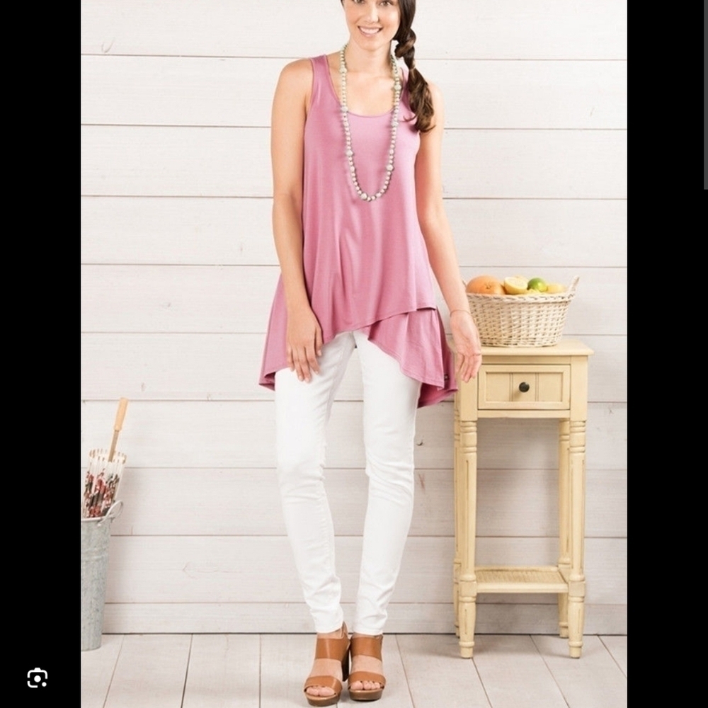 Matilda Jane women tunic top pull on S pink soft stretchy vacation y2k retro